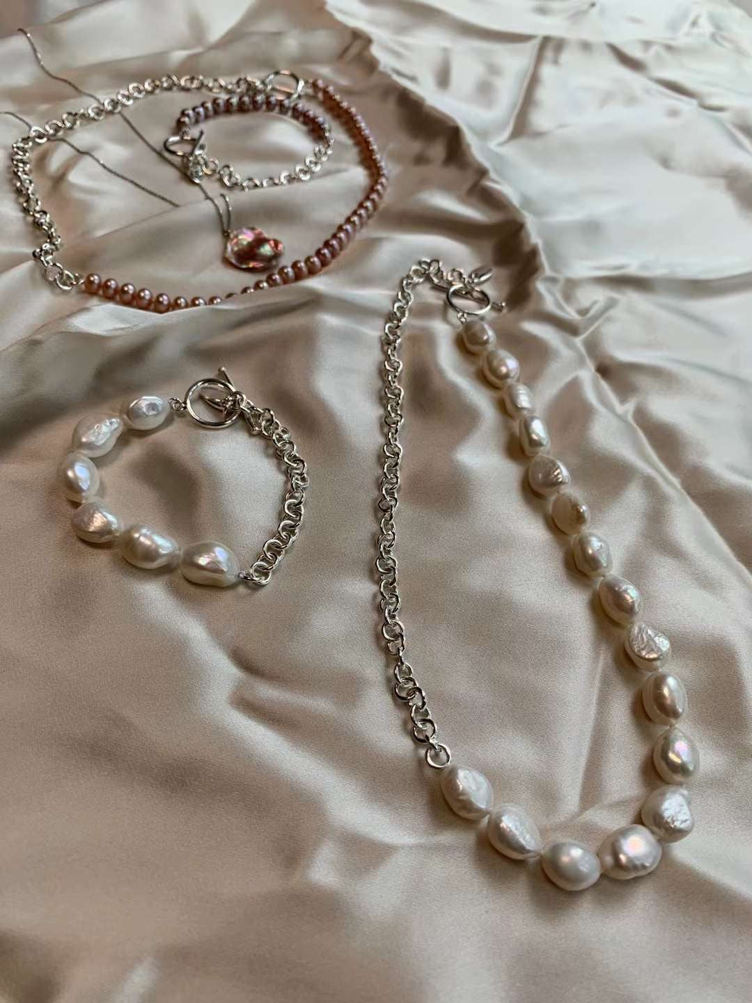Half Half Freshwater Baroque Pearl Necklace