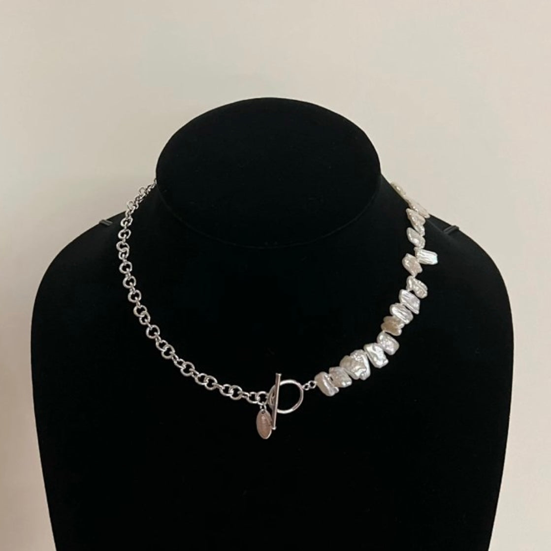 Half Half Freshwater Baroque Pearl Necklace