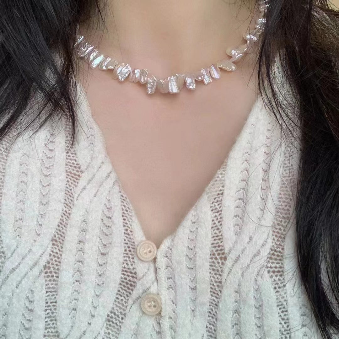 Half Half Freshwater Baroque Pearl Necklace