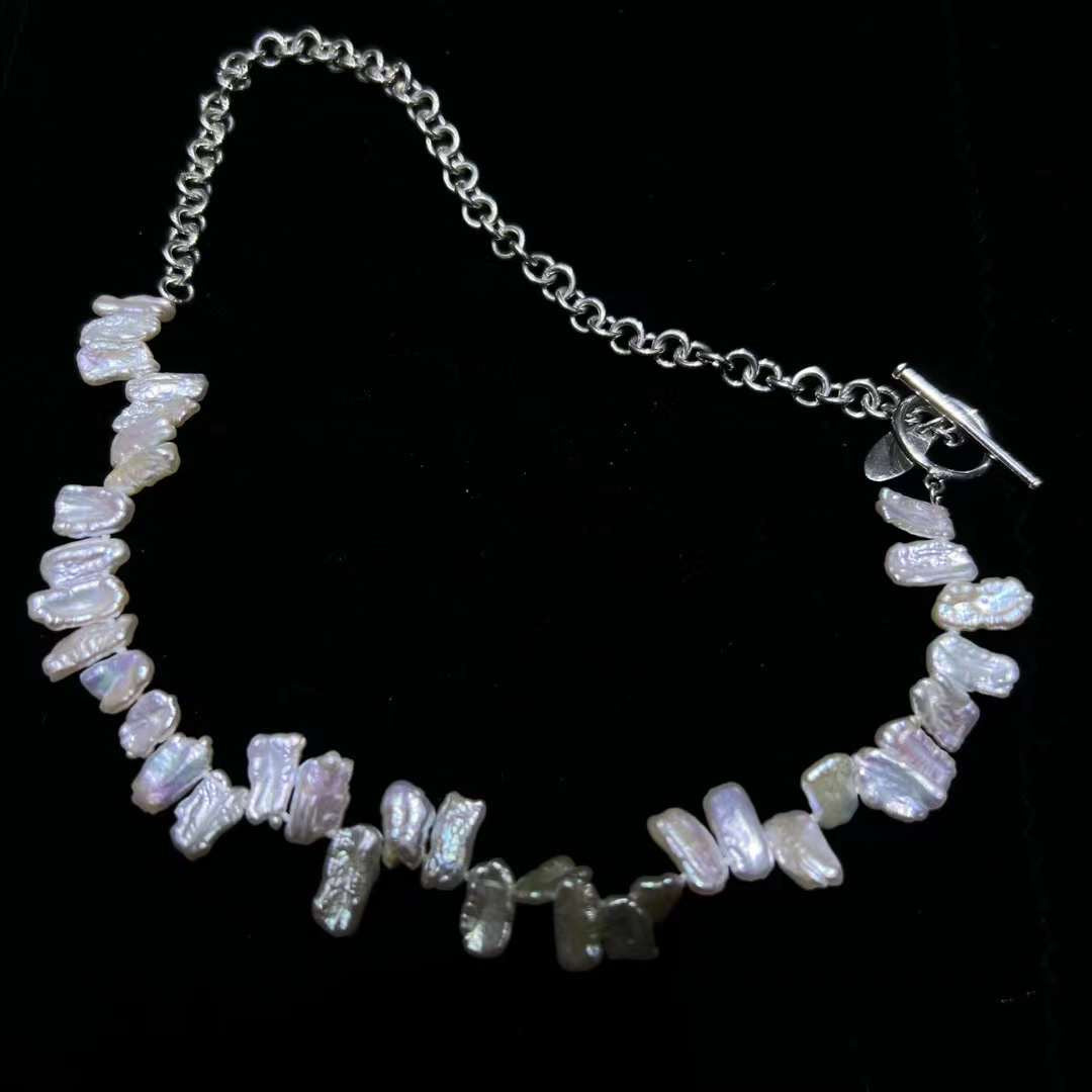 Half Half Freshwater Baroque Pearl Necklace