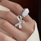 Baroque Pearl & Bow Open Ring Set