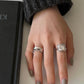 Baroque Pearl & Vine Ring Set