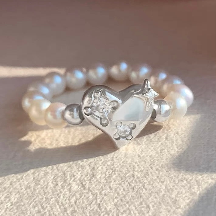 Baroque Pearl Heart Ring